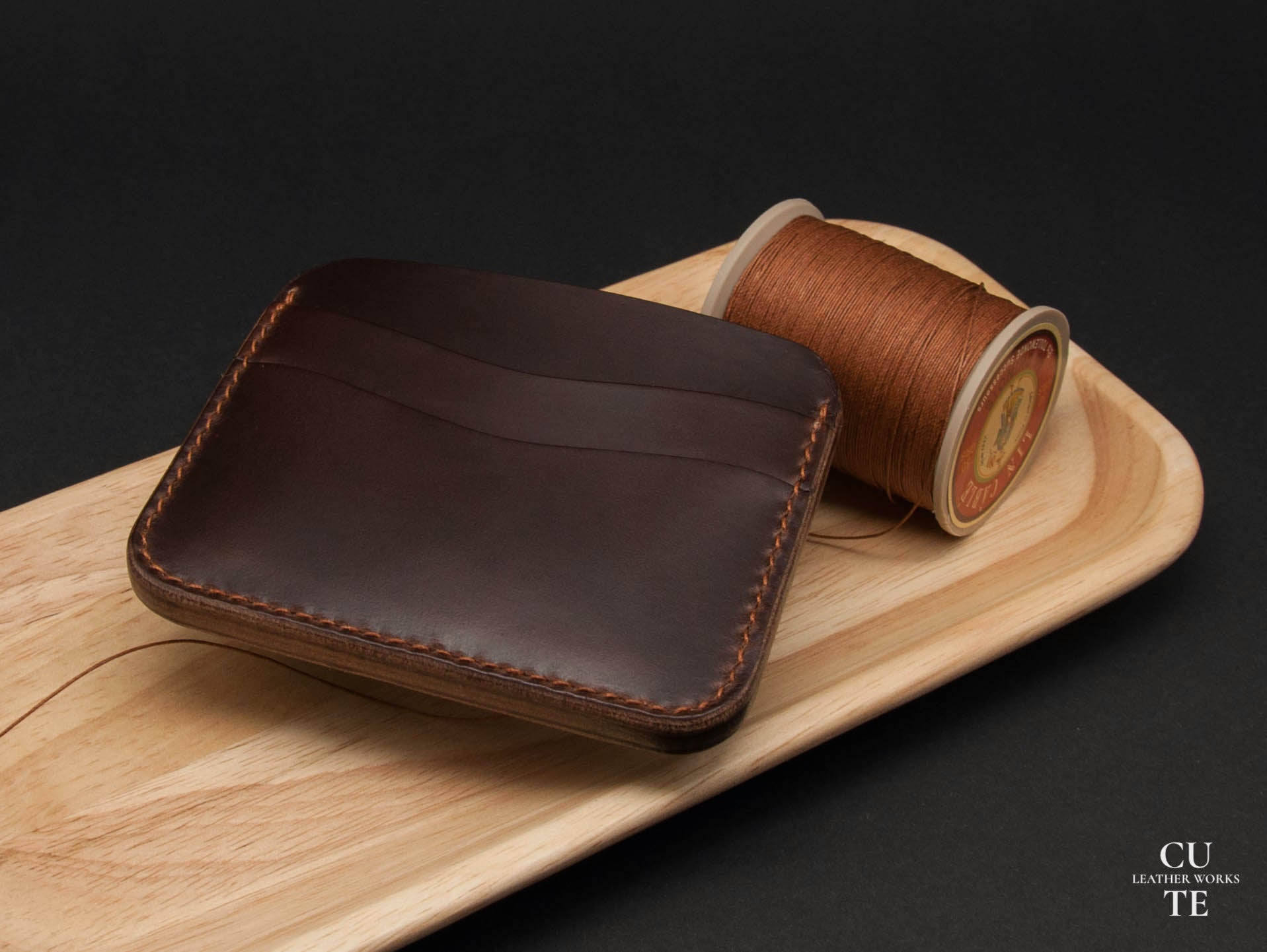 Leather Card Holder, Horween Chromexcel Brown Leather