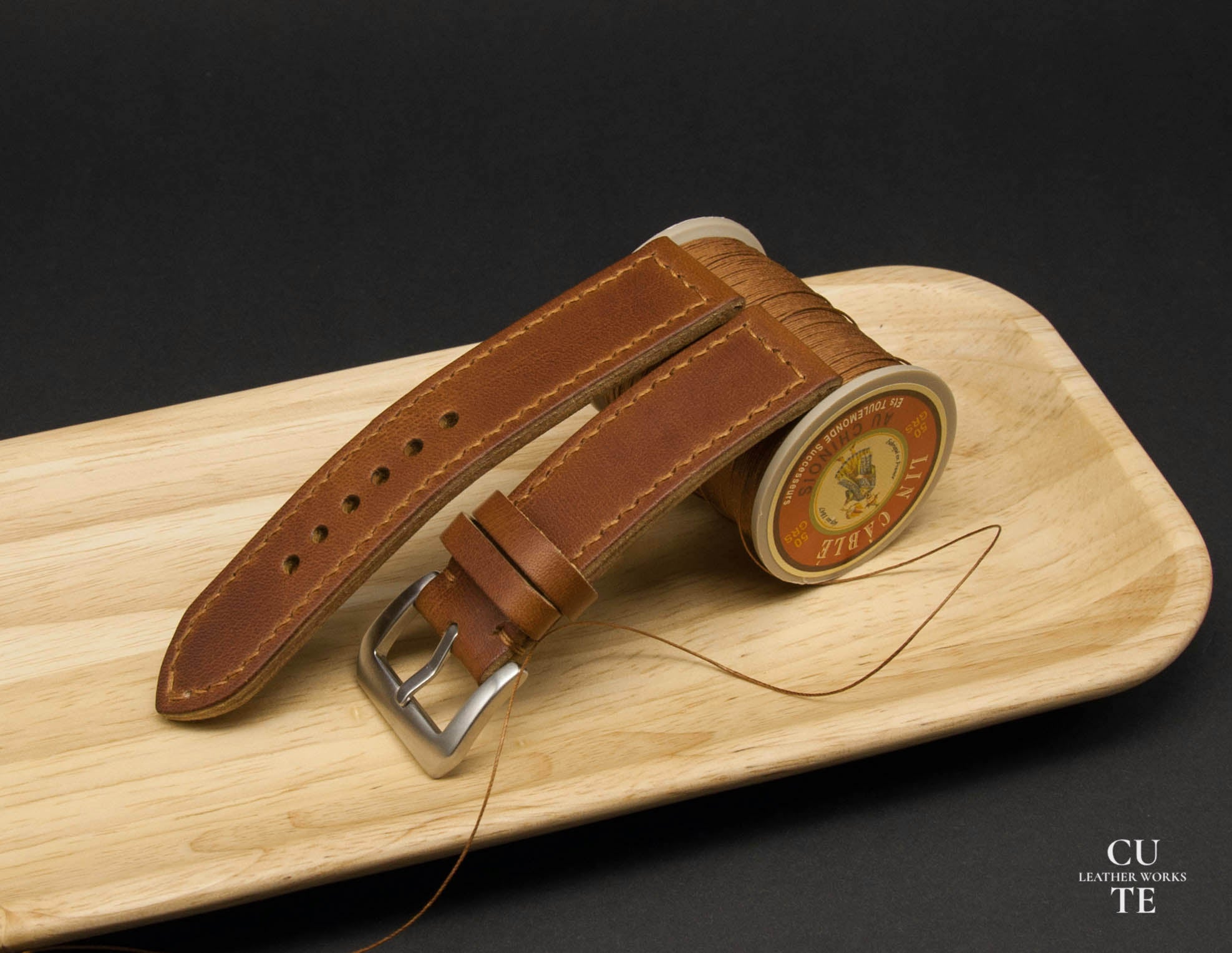 PANERAI Watch Band, Badalassi Carlo Wax Cognac Leather