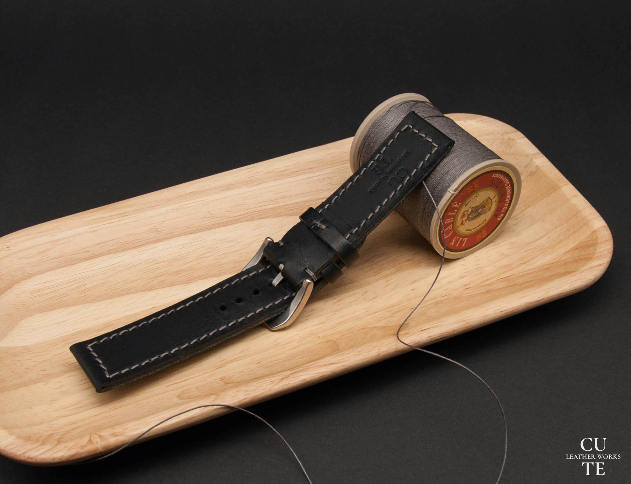 PANERAI Watch Band, Badalassi Carlo Wax Black Leather