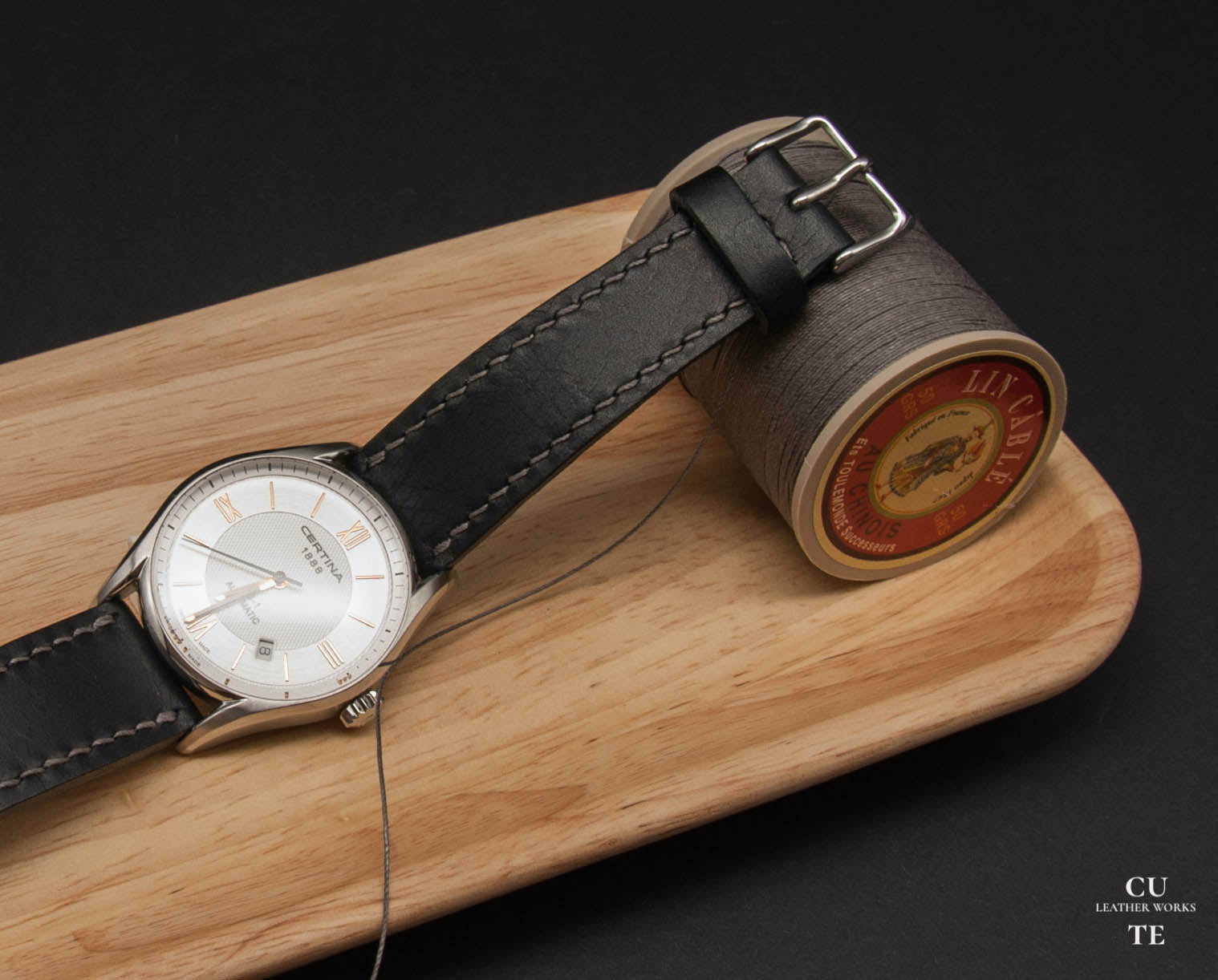 Badalassi Carlo Wax Black Leather Watch Strap