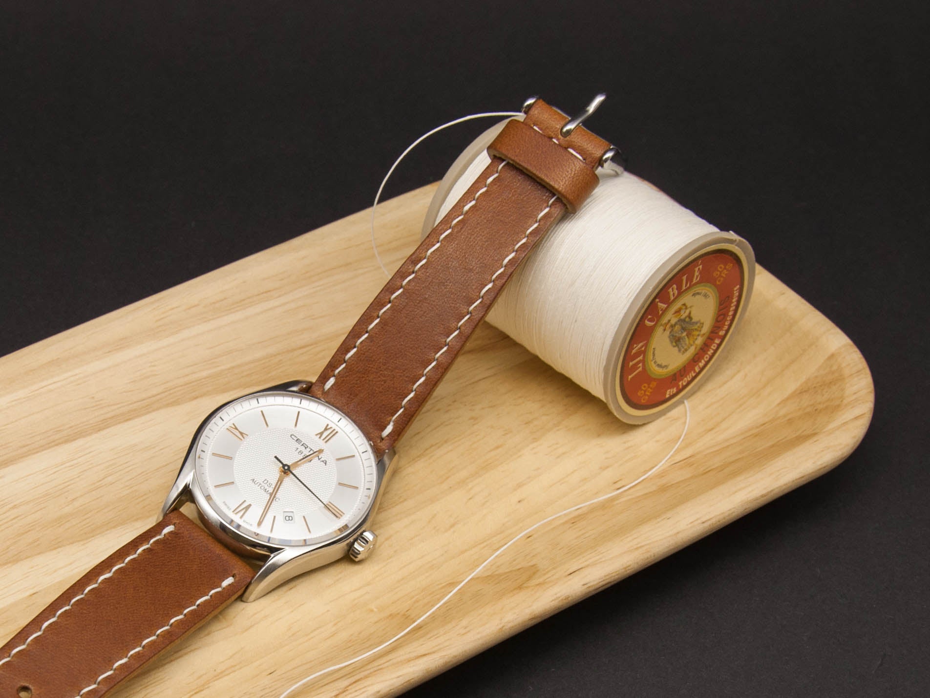 Badalassi Carlo Wax Cognac Leather Watch Strap