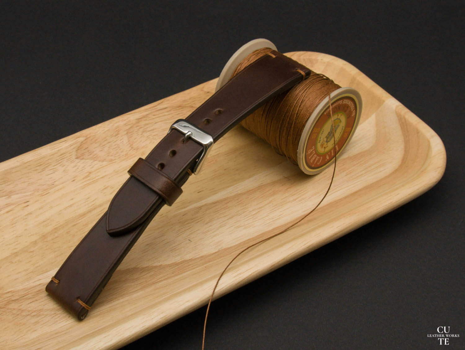 Horween Chromexcel Dark Brown Leather Watch Strap, With Lining