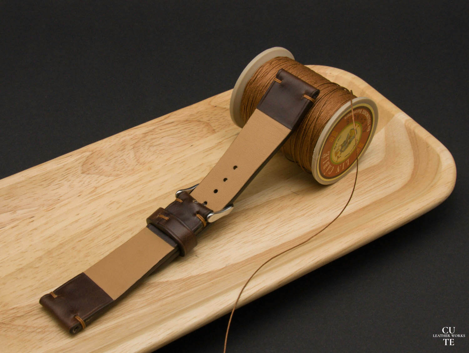 Horween Chromexcel Dark Brown Leather Watch Strap, With Lining