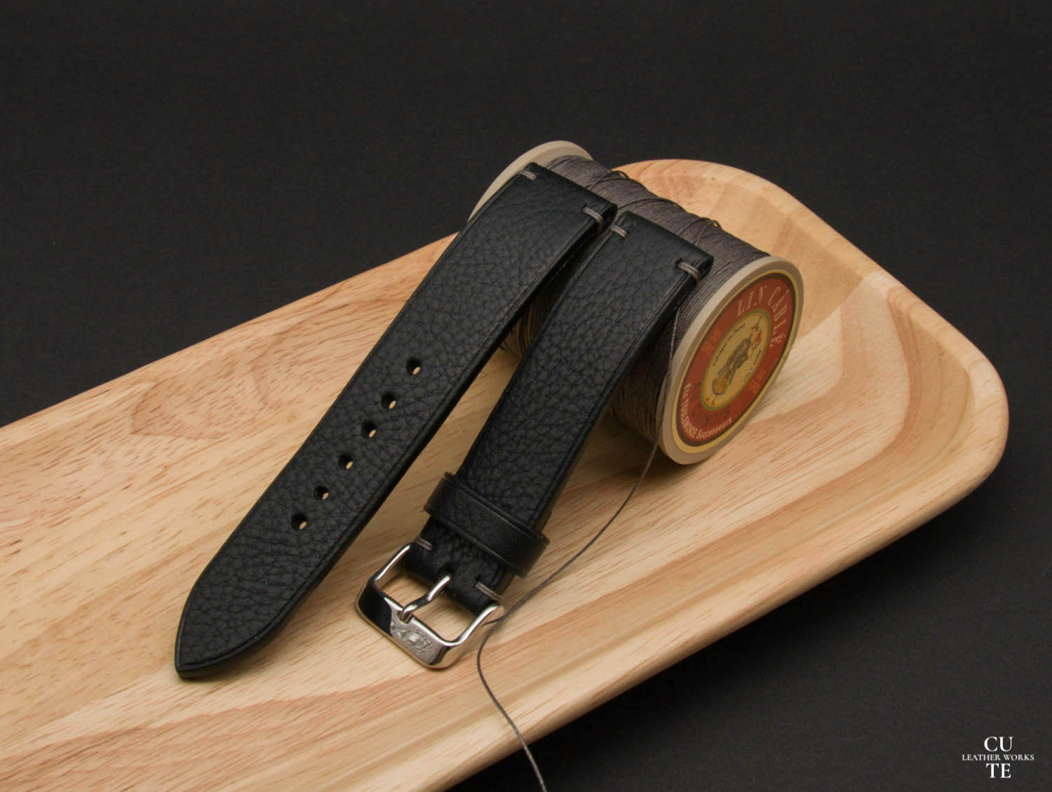 Badalassi Carlo Minerva Box Black Leather Watch Strap, With Lining