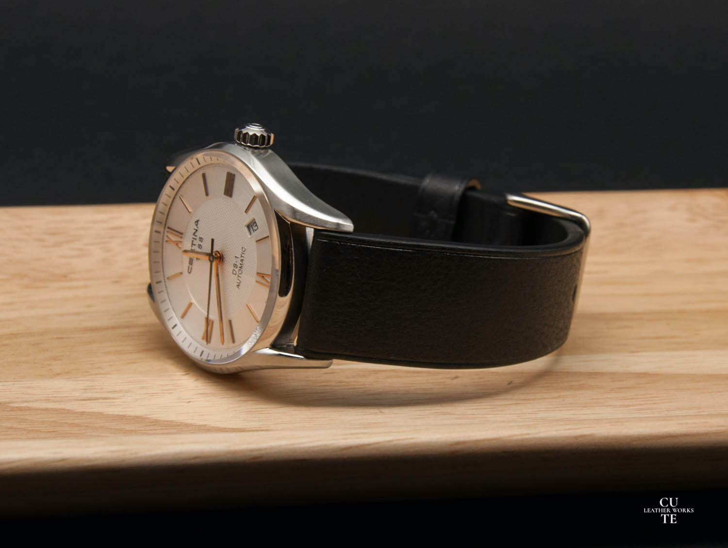Badalassi Carlo Minerva Box Black Leather Watch Strap, Non-stitched