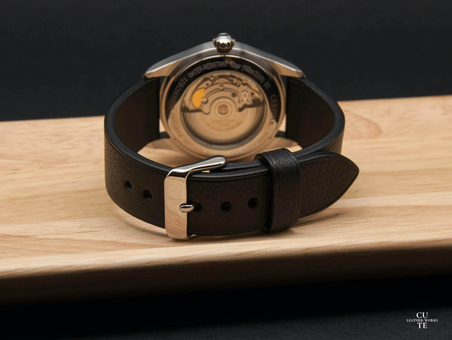 Badalassi Carlo Minerva Box Black Leather Watch Strap, Non-stitched