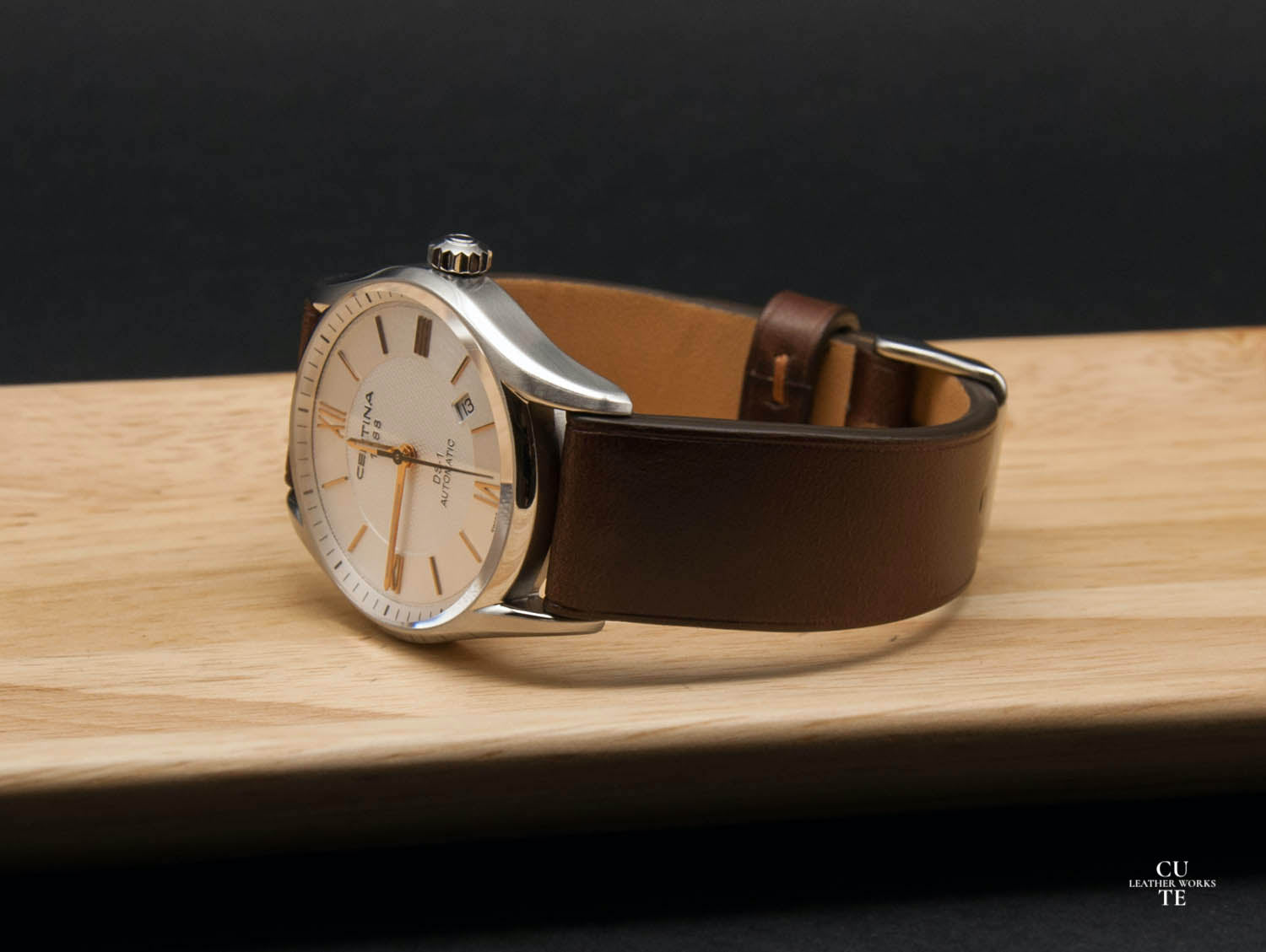 Horween Chromexcel Dark Brown Leather Watch Strap, Non-stitched