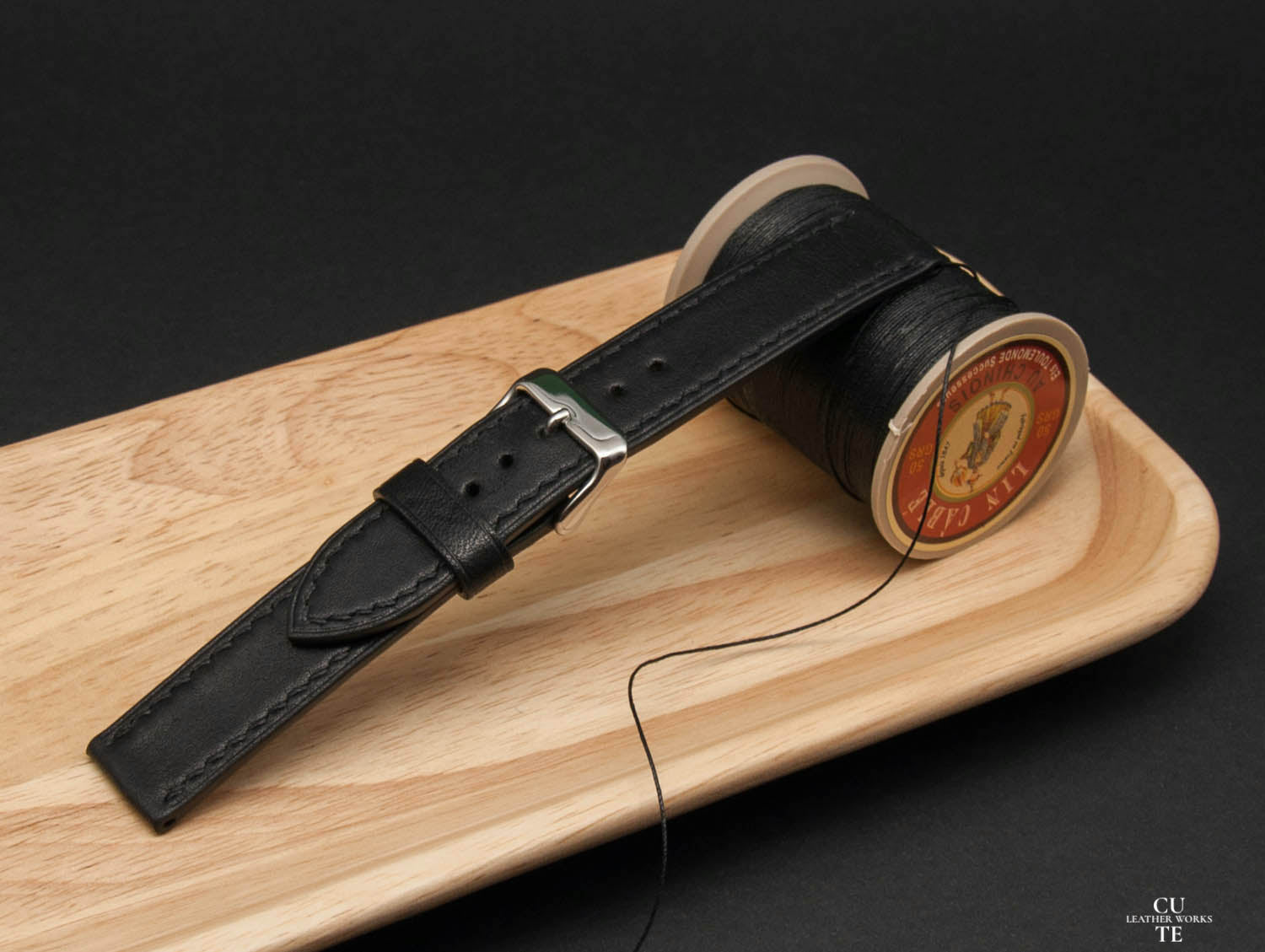 Buttero Black Leather Watch Strap, HandeMade in Finland