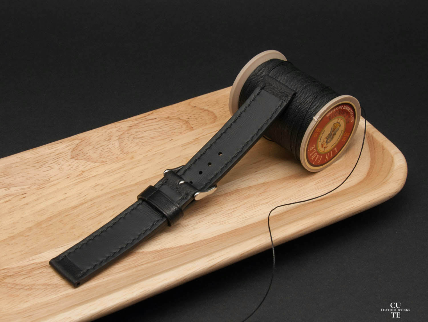Buttero Black Leather Watch Strap, HandeMade in Finland
