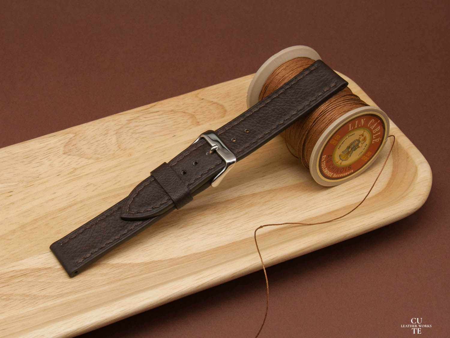 Brown Leather Watch Strap, Italian leather