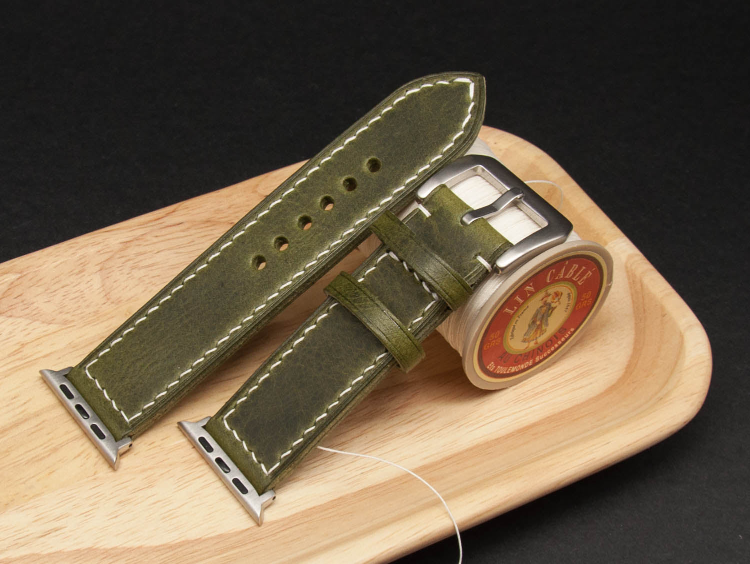 Apple Watch Band, Badalassi Carlo Wax Olive Leather