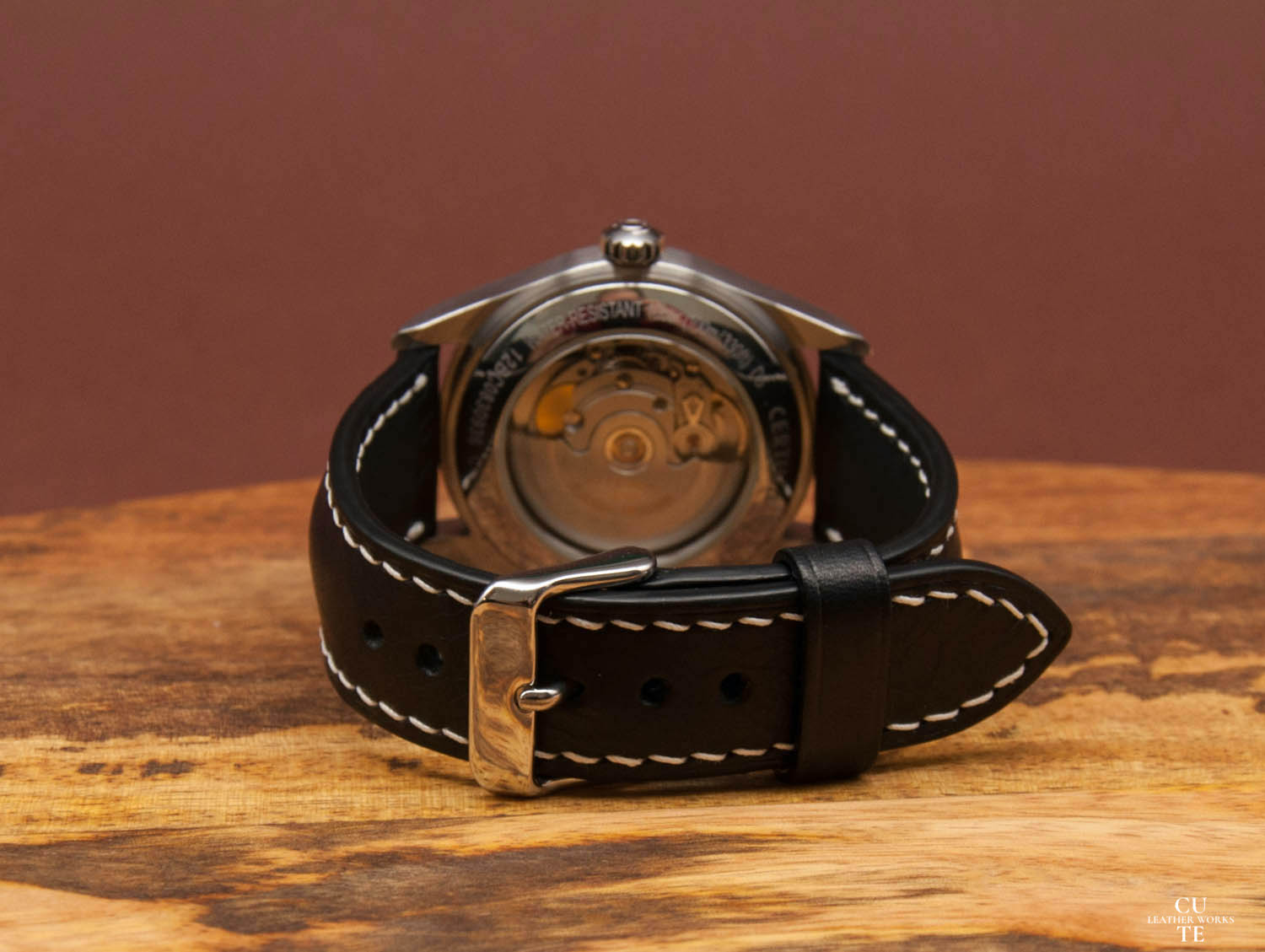 Padded Leather Watch Strap BADALASSI CARLO NERO