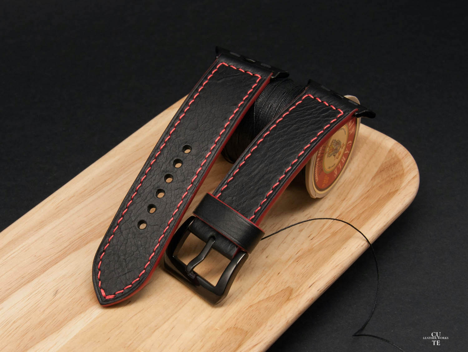 Apple Watch Band, Badalassi Carlo Wax Black Leather