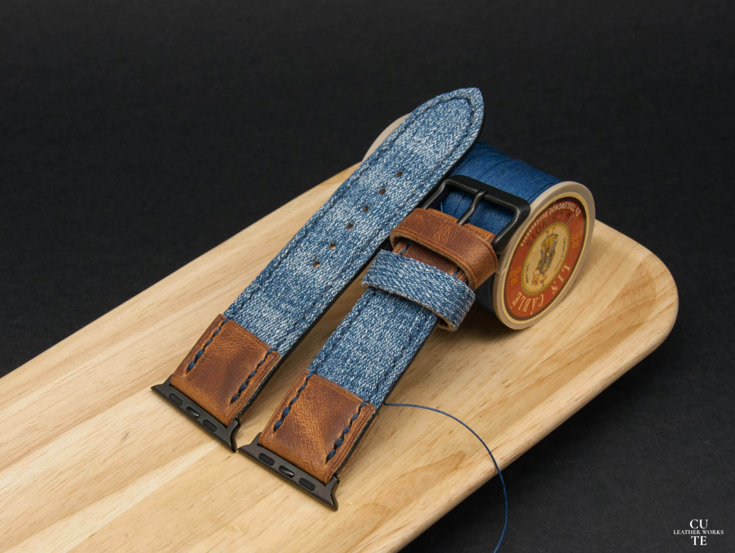 Apple Watch Band, Denim With Badalassi Leather, Handmade in Finland