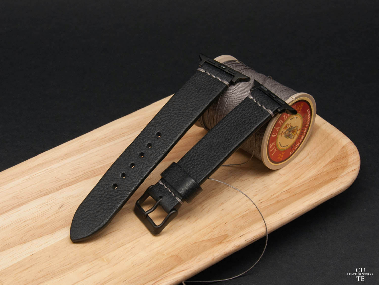 Apple Watch Band, Badalassi Carlo Minerva Box Black Leather