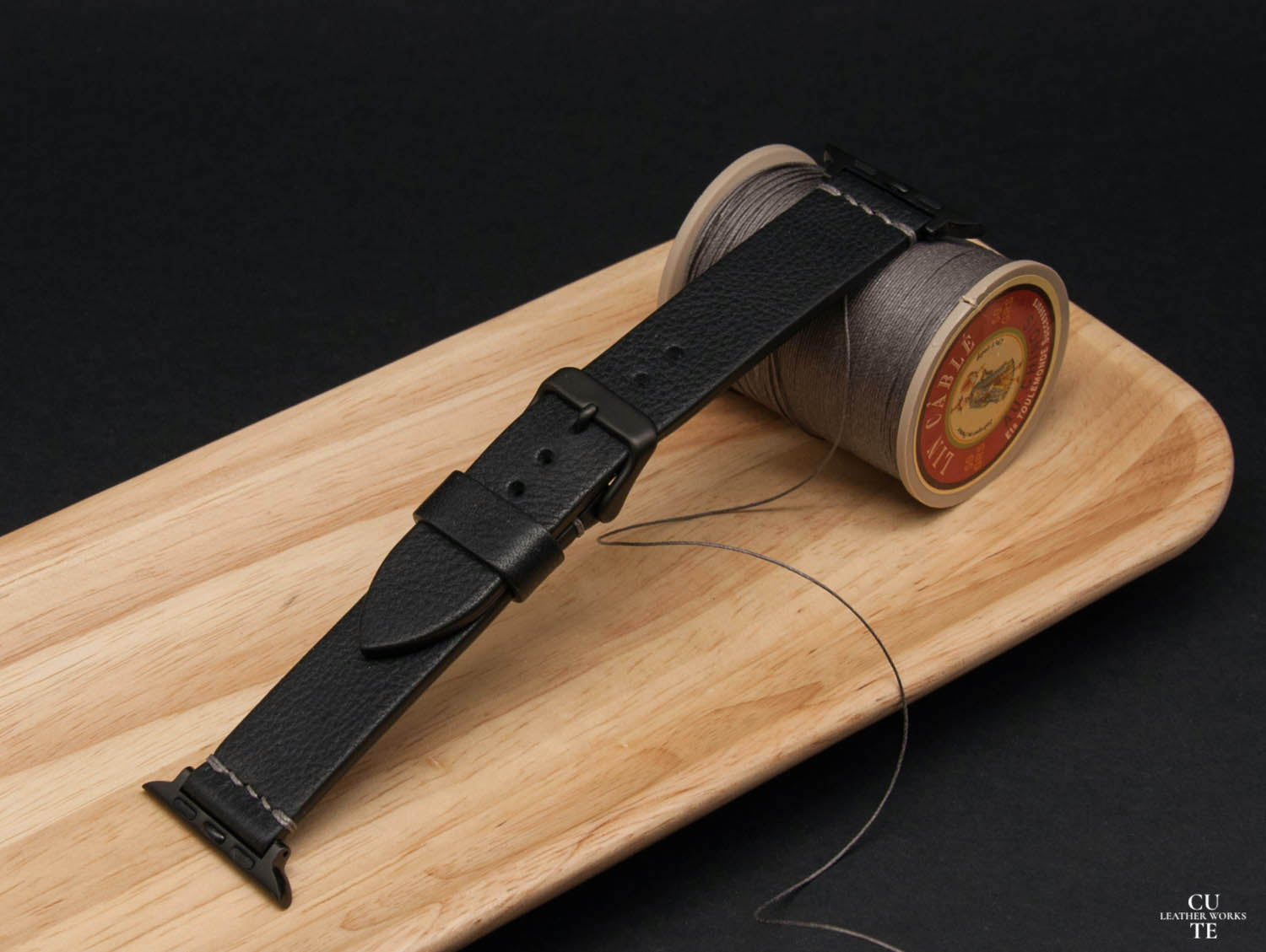 Apple Watch Band, Badalassi Carlo Minerva Box Black Leather