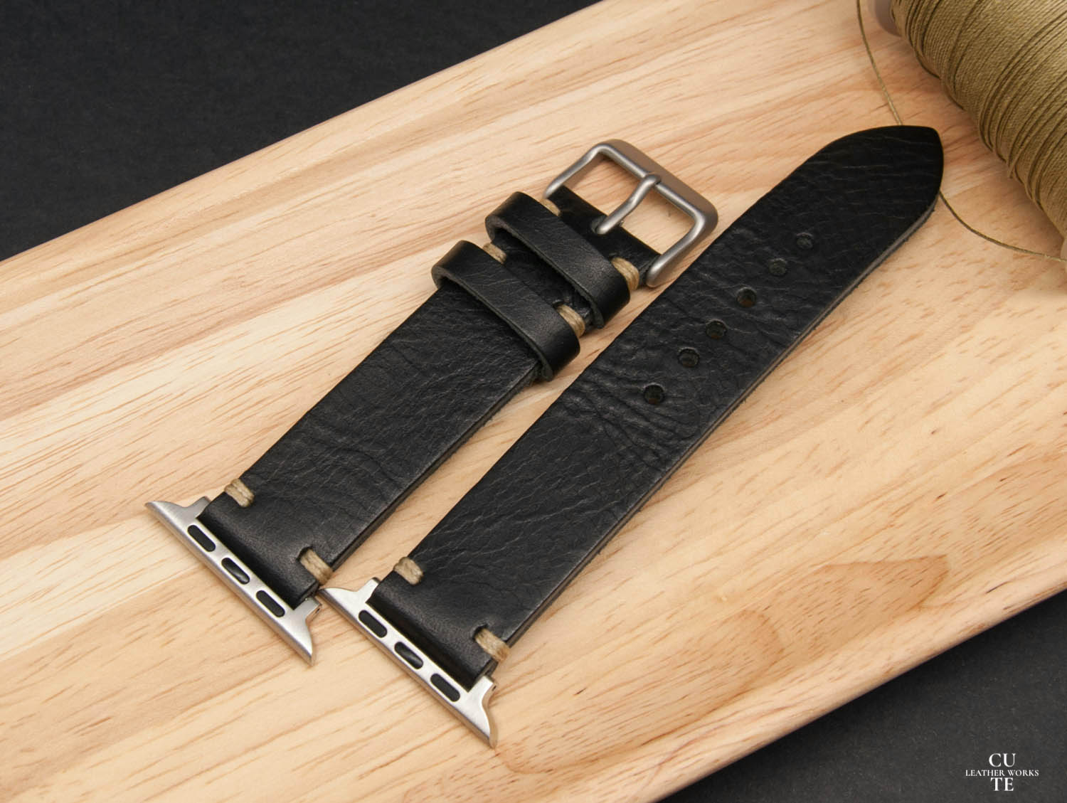 Apple Watch Band, Badalassi Wax Black Leather