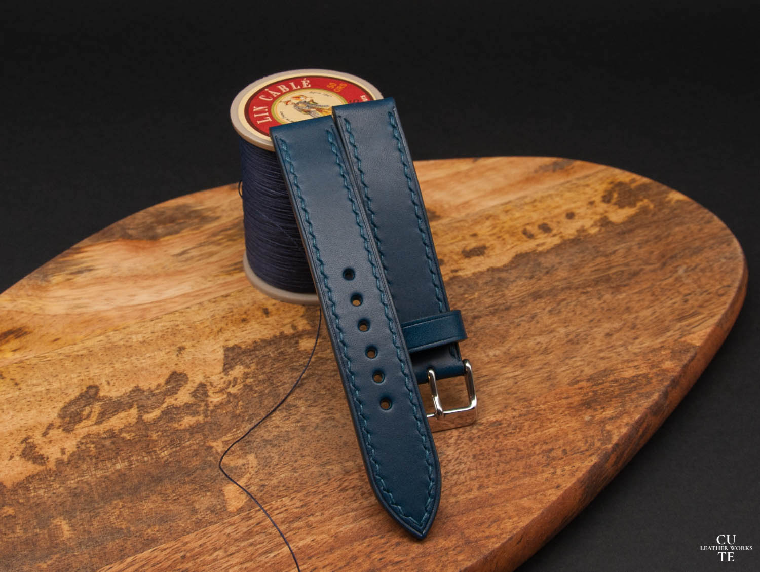 Walpier Buttero Blue Leather Watch Strap