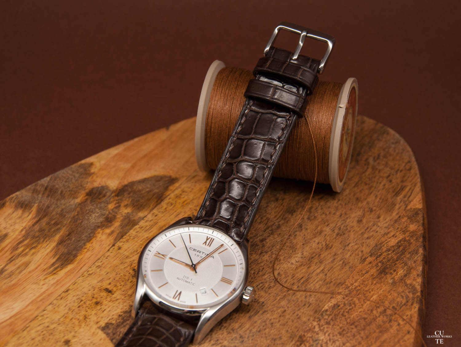 Alligator Leather Watch Strap, Handmade, 20mm