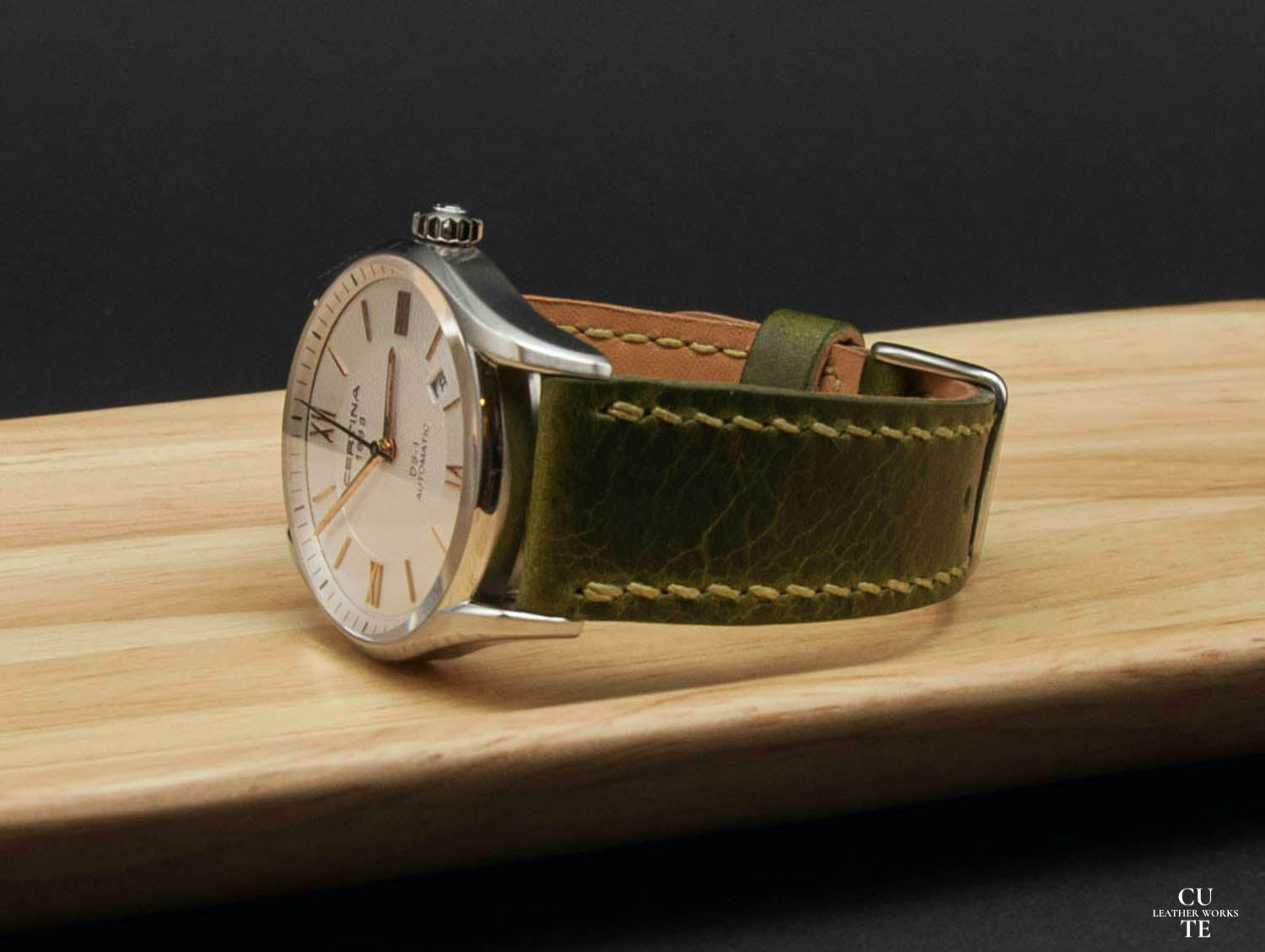 Badalassi Carlo Wax Olive Leather Watch Strap